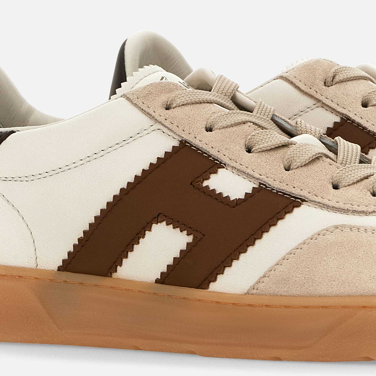 Hogan Cool Smooth And Suede Leather Sneakers Shoes In Brown