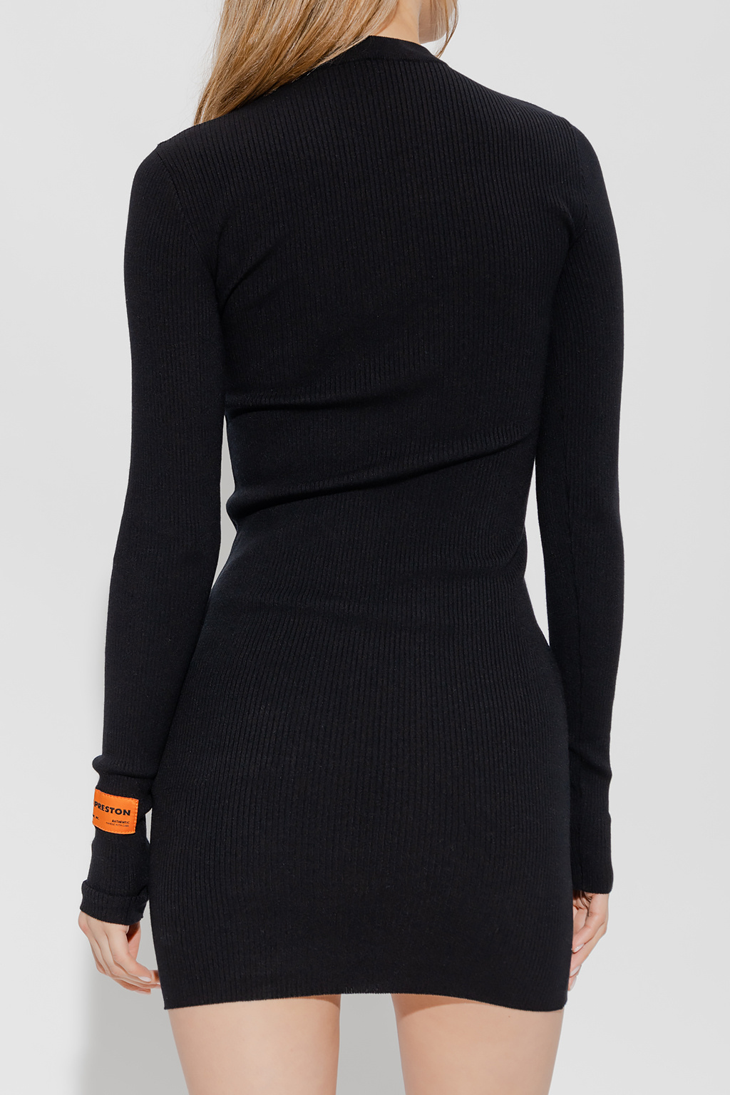 Heron Preston Logo Embroidered Long-sleeve Dress In Black