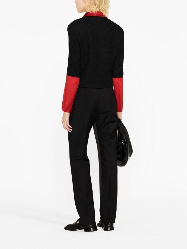 Shop Ferragamo Wool Long-sleeved Jacket In Black