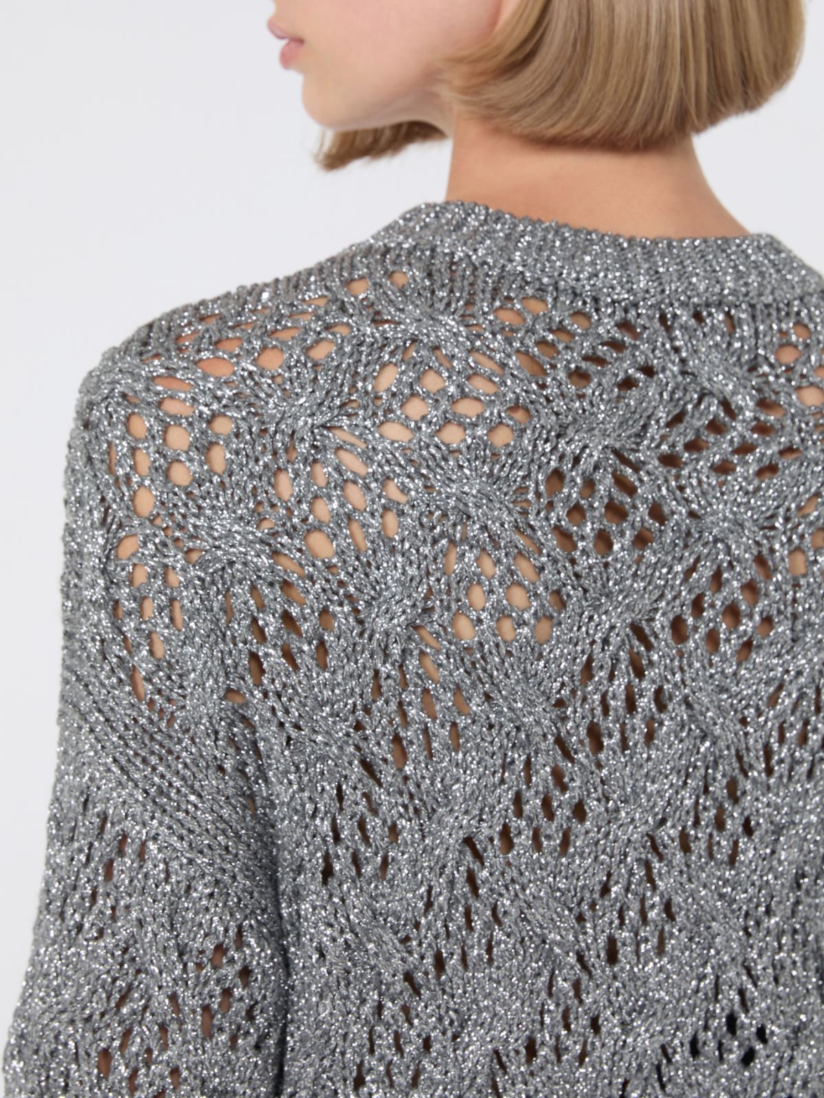 Max Mara Studio Crewneck Knitted Jumper In Gray