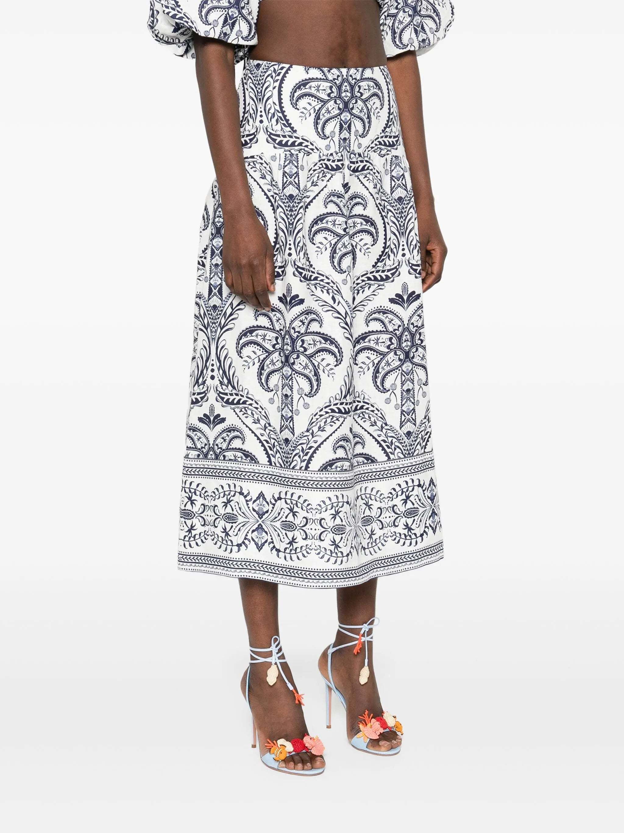 Farm Rio Patterned Skirt In Multi