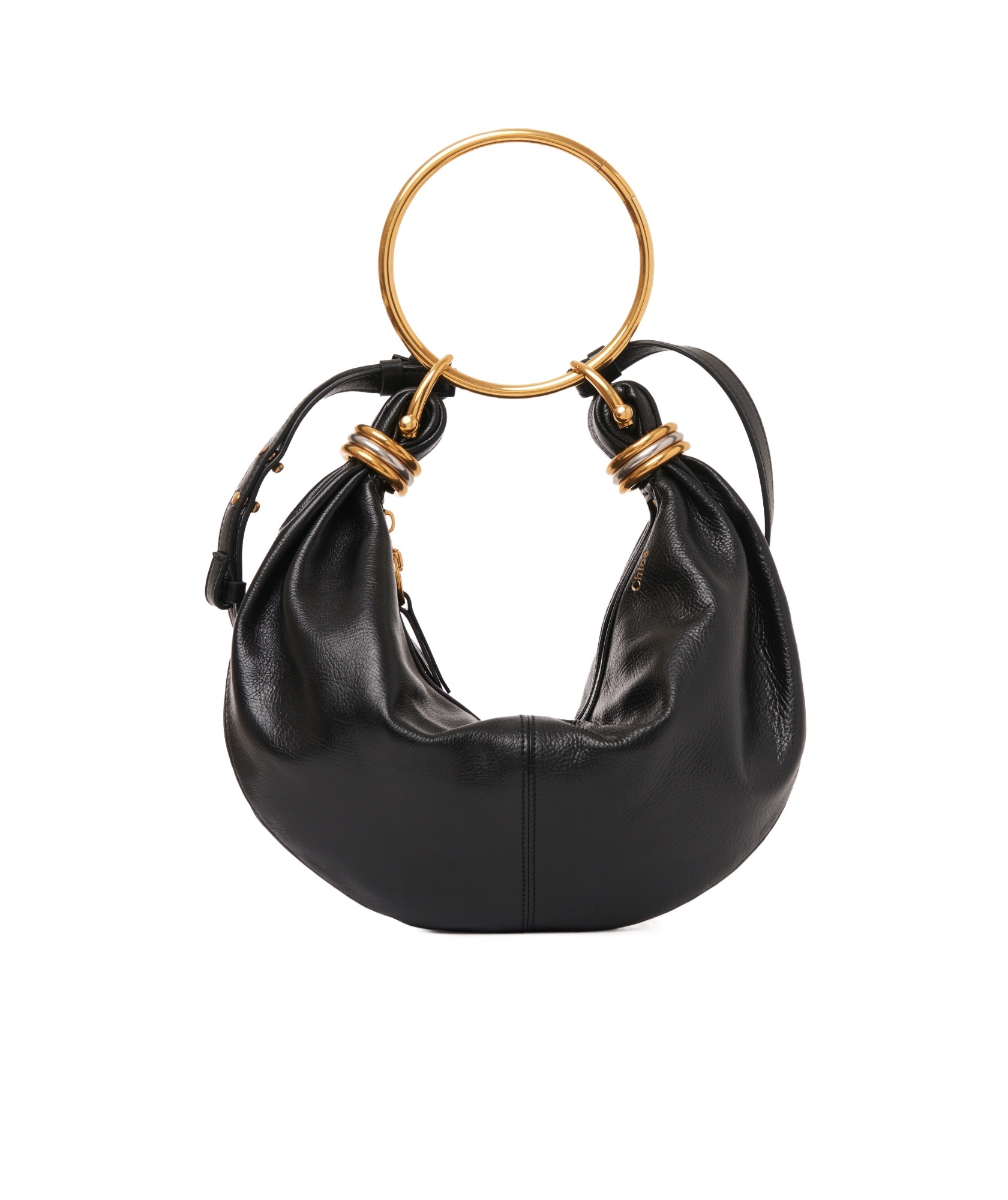 Shop Chloé Small Bracelet Hobo Shoulder Bag In Black