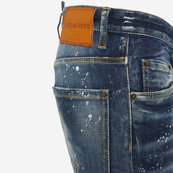 Dsquared2 Medium Easy Red Spots Wash Skater Jean In Blue