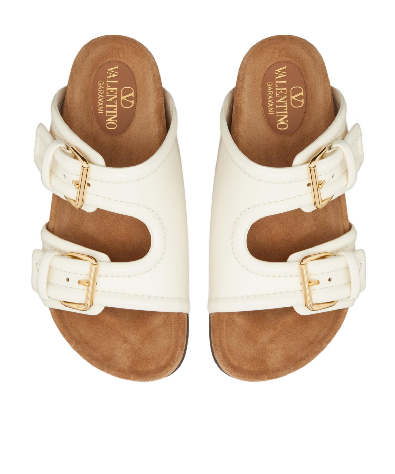 Valentino Garavani Fussfriend Calfskin Slide Sandal 30 Mm Woman Ivory 39.5 In White