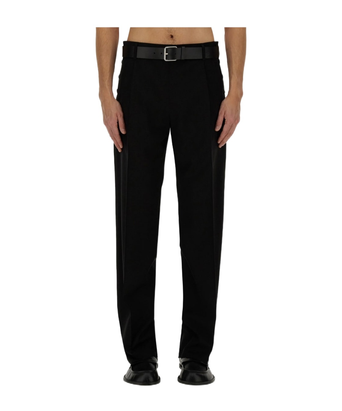 Moschino Wool Trousers Featuring Pockets In Black