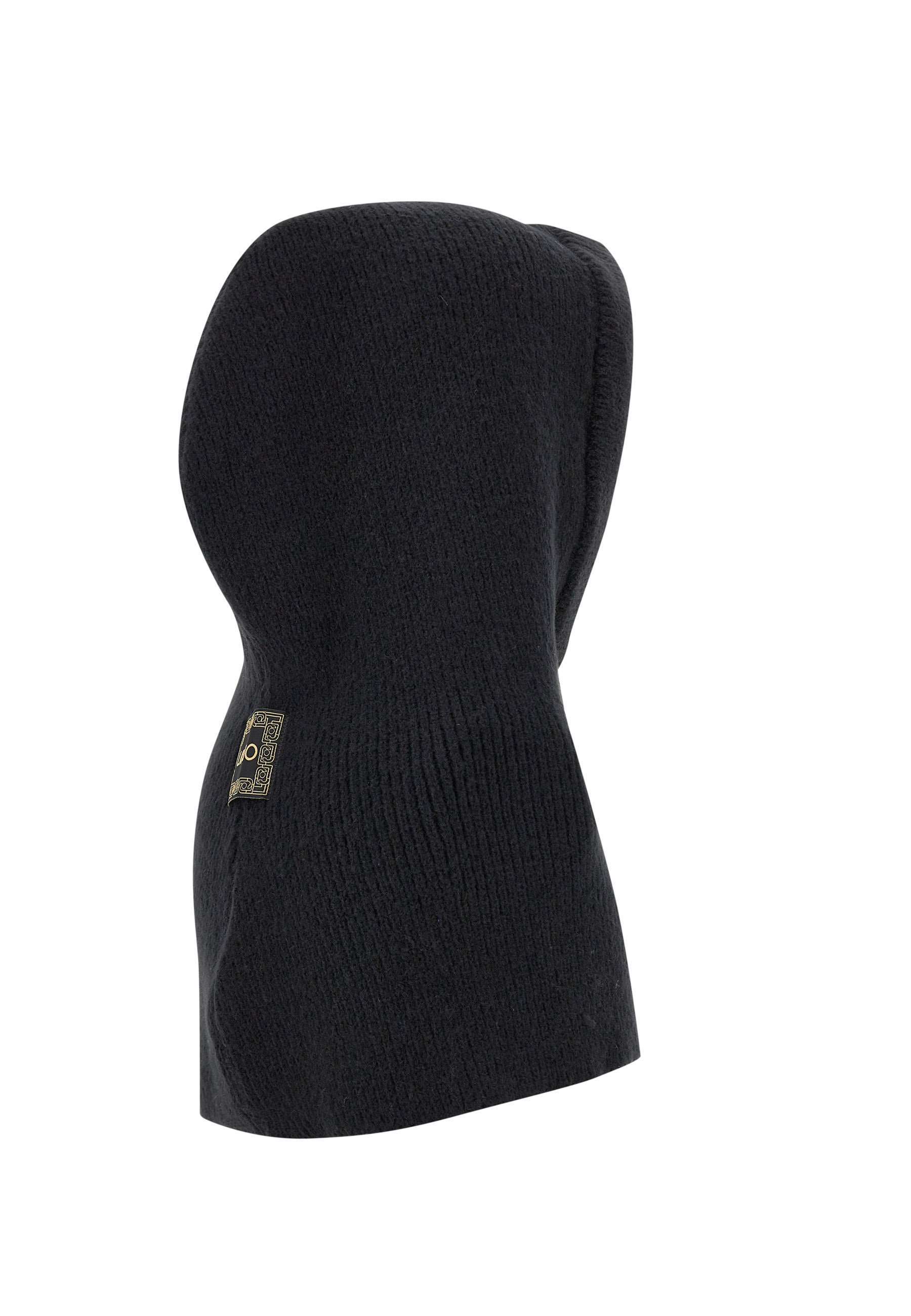 Liu •jo Logo-patch Balaclava In Black