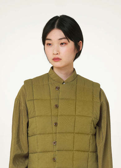Shop Lemaire Quilted Button Vest In Brown