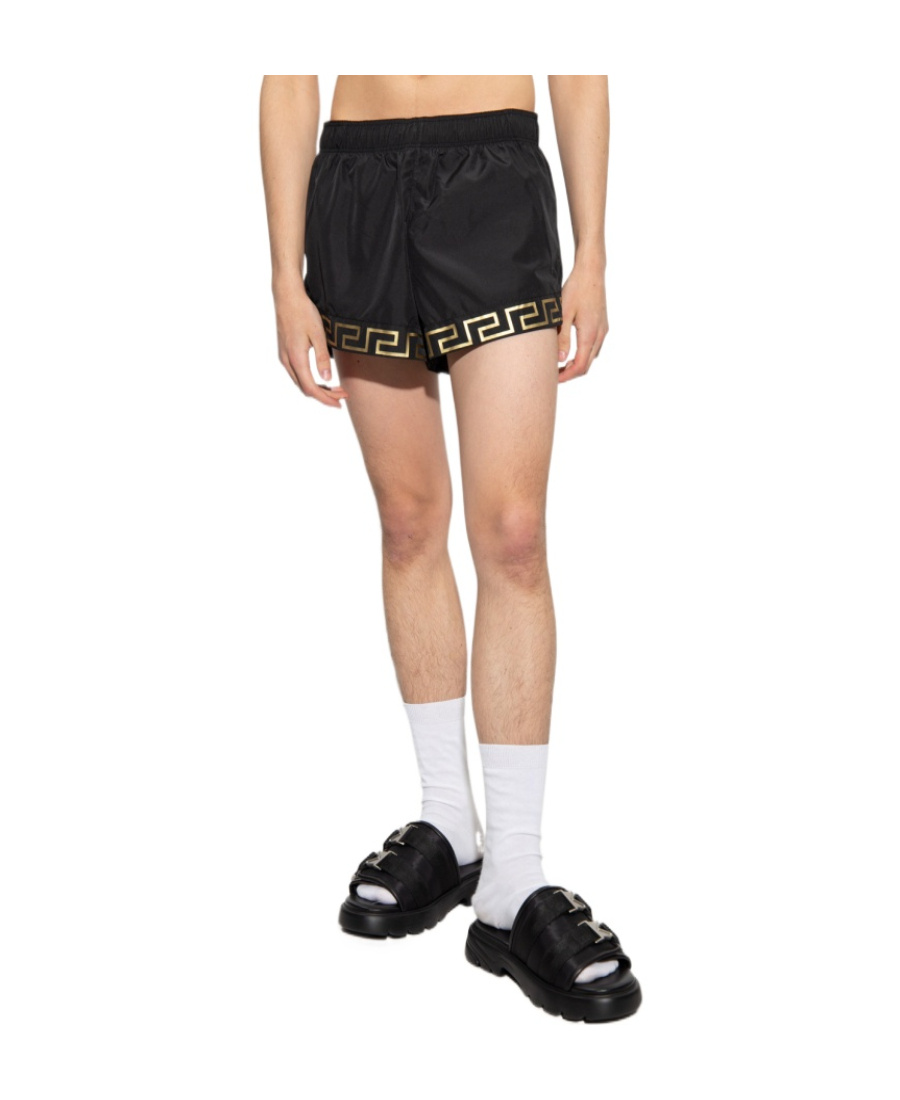 Versace Greca-pattern Deck Shorts In Black