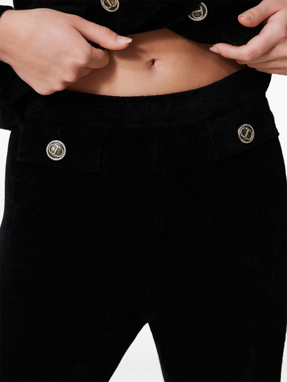TWINSET OVAL T KNIT FLARED TROUSERS