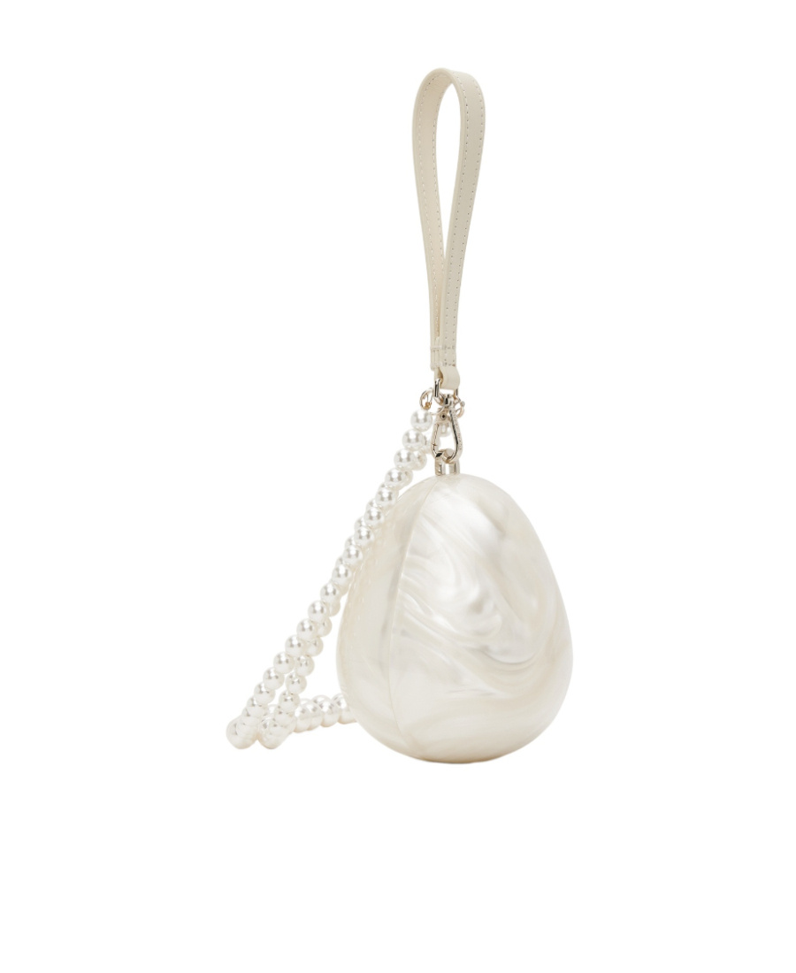 Simone Rocha Micro Egg Pearl-effect Clutch Bag In White