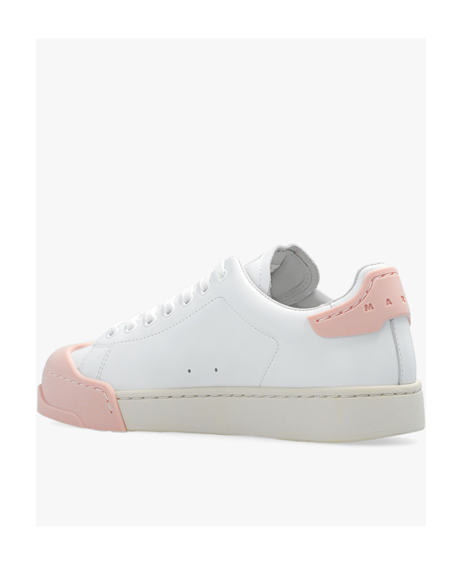 Marni Dada Bumper Sneaker In White And Pink Leather In White
