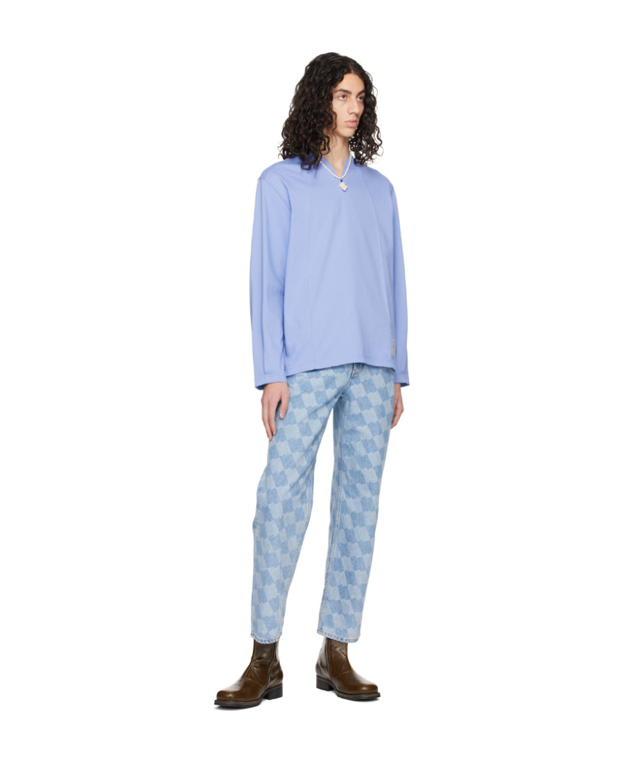 Ader Error Maze Long-sleeved T-shirt In Blue