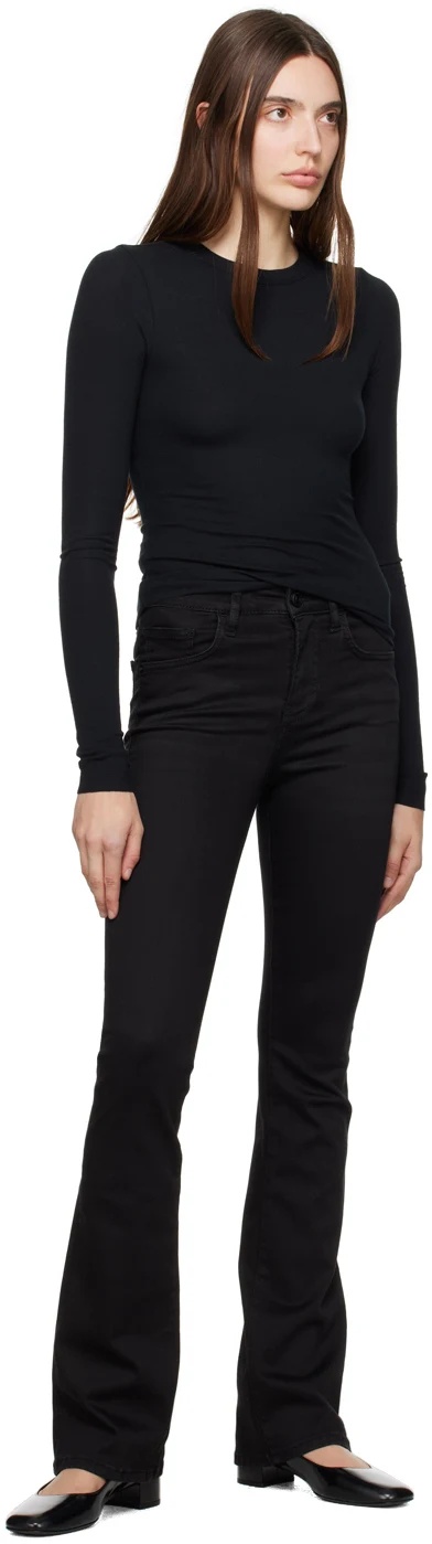 Shop Frame Le Mini Boot Slim-fit Jeans In Black