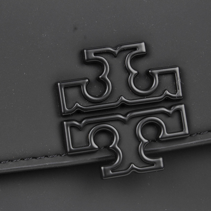 Tory Burch Logo Chain Shoulder Bag In Black