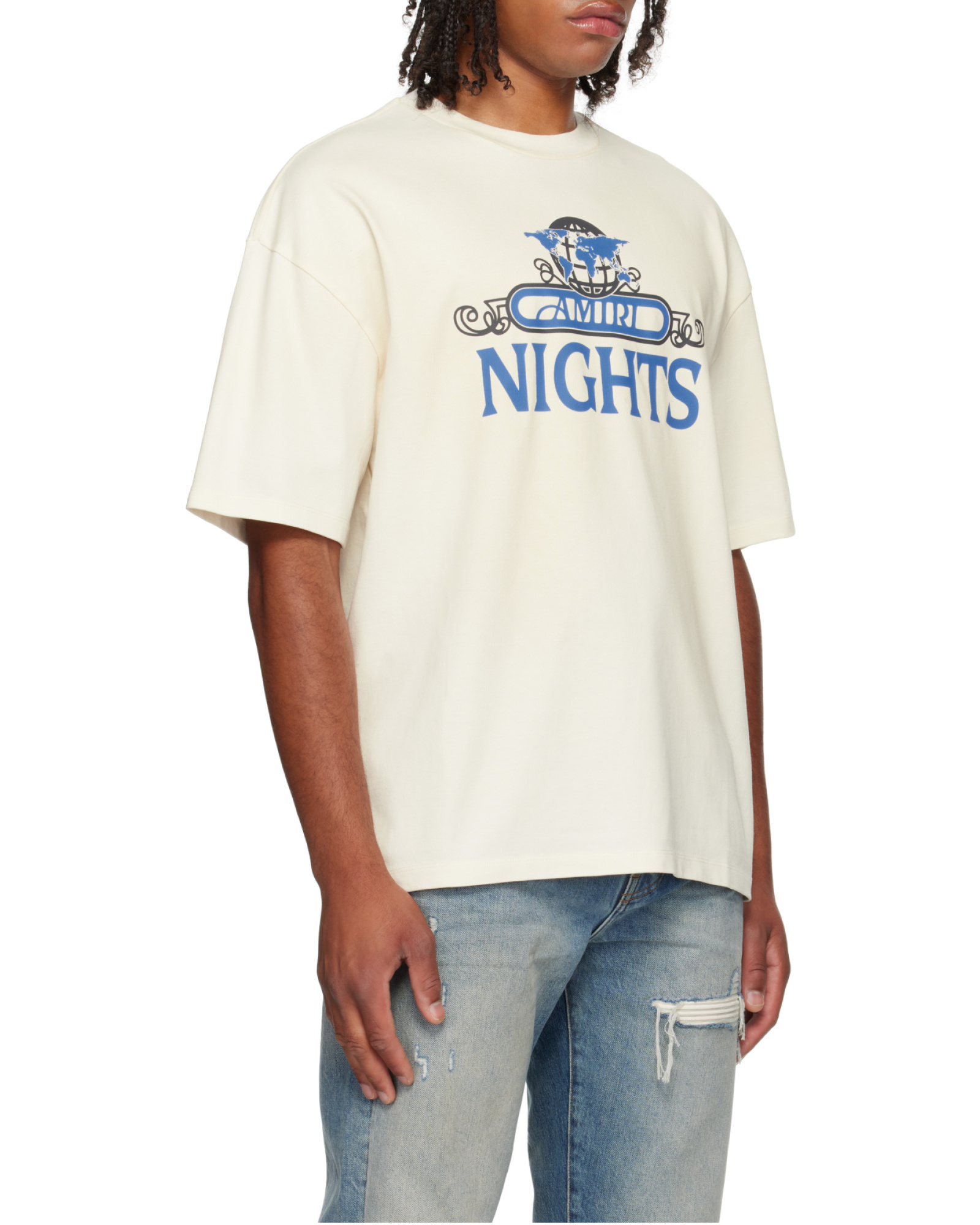 Amiri Boxy-fit Graphic T-shirt With Midnight Message In White