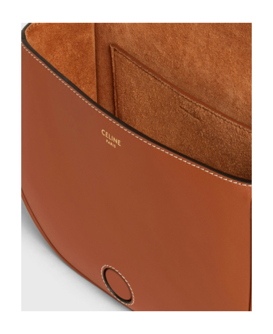 Celine Folco Cuir Triomphe Smooth Cowhide Handbag In Brown
