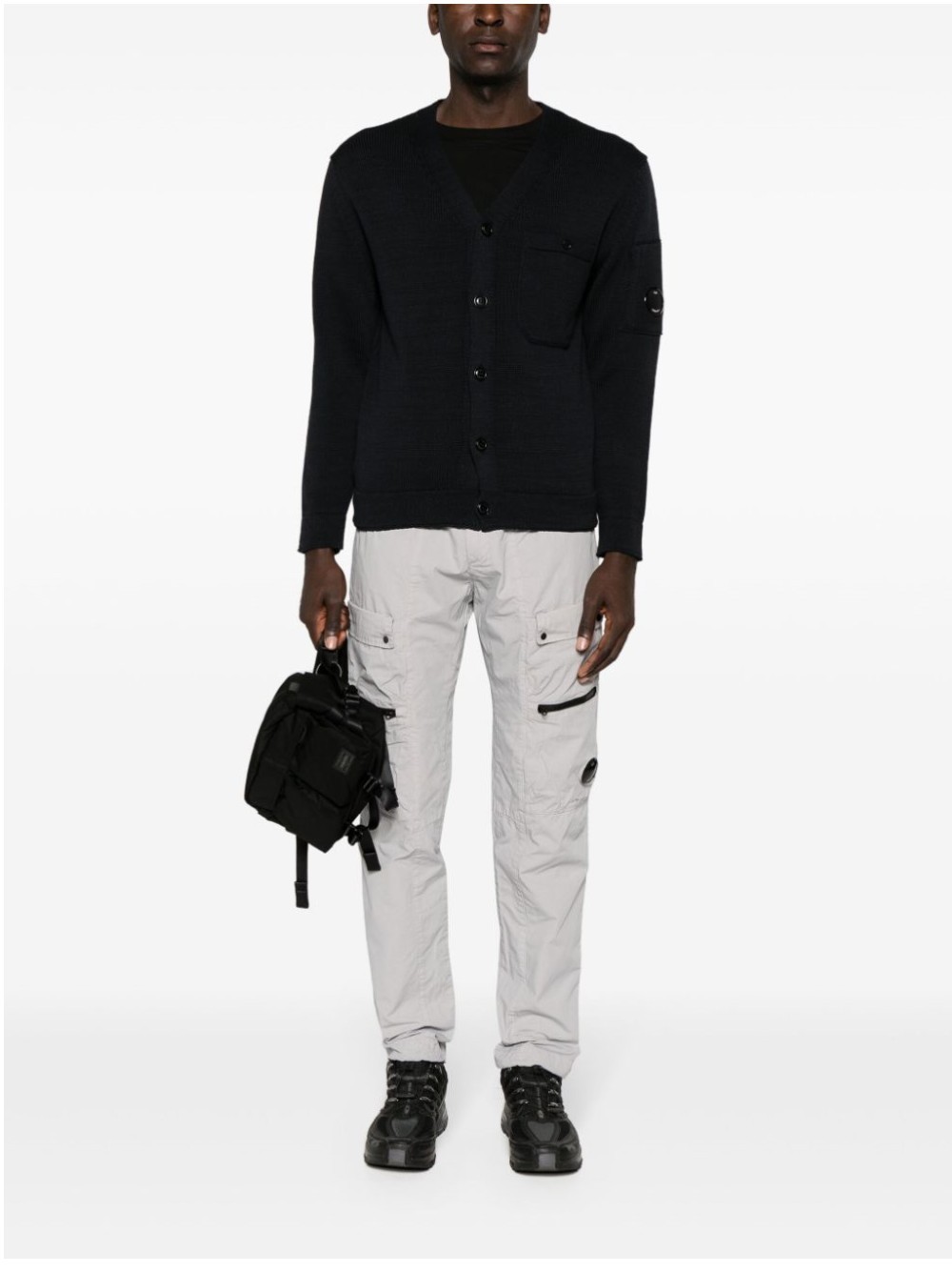 C.p. Company Long-sleeved Sweater In Black