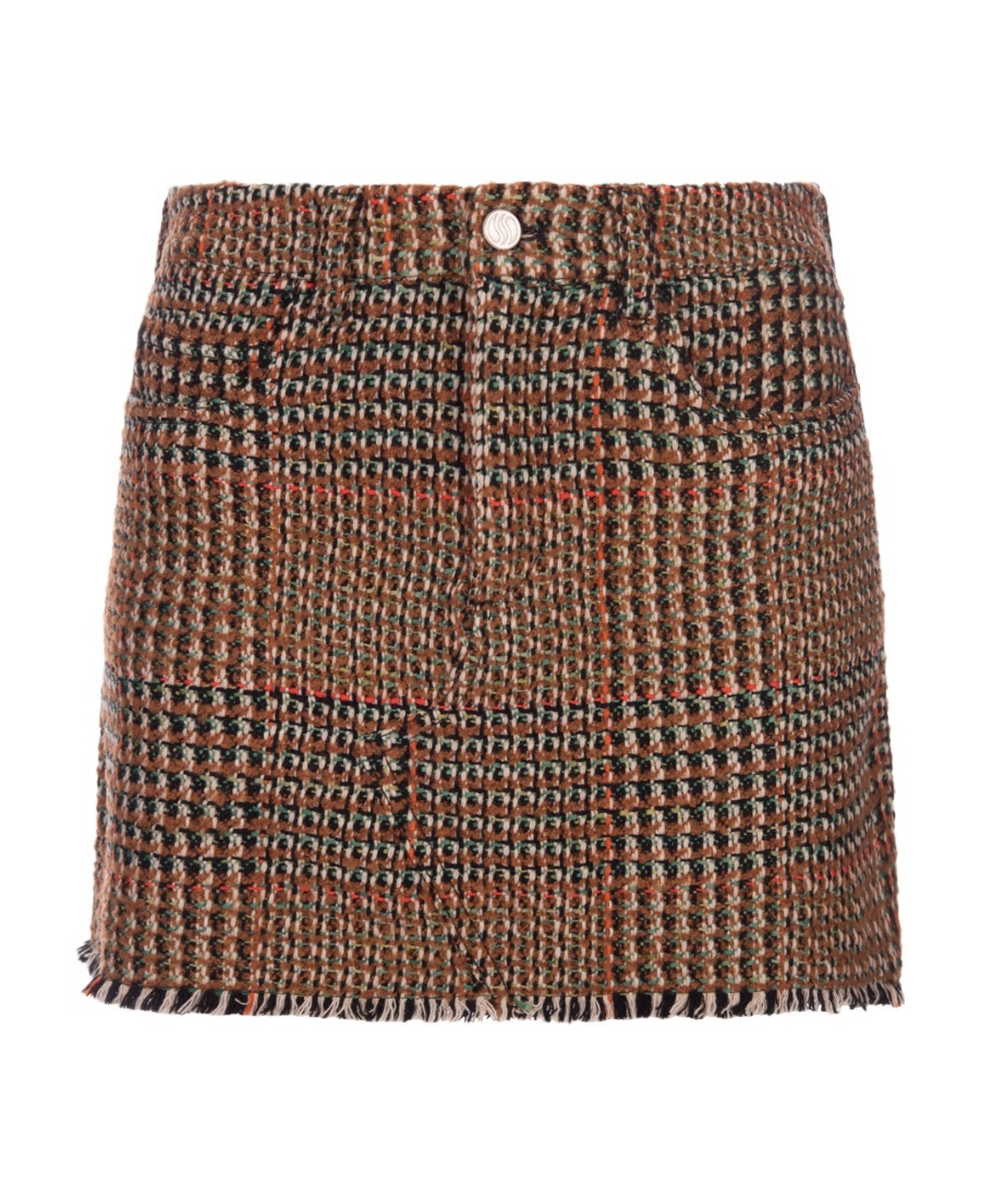 Stella Mccartney Wool Tweed Mini Skirt In Multicolor