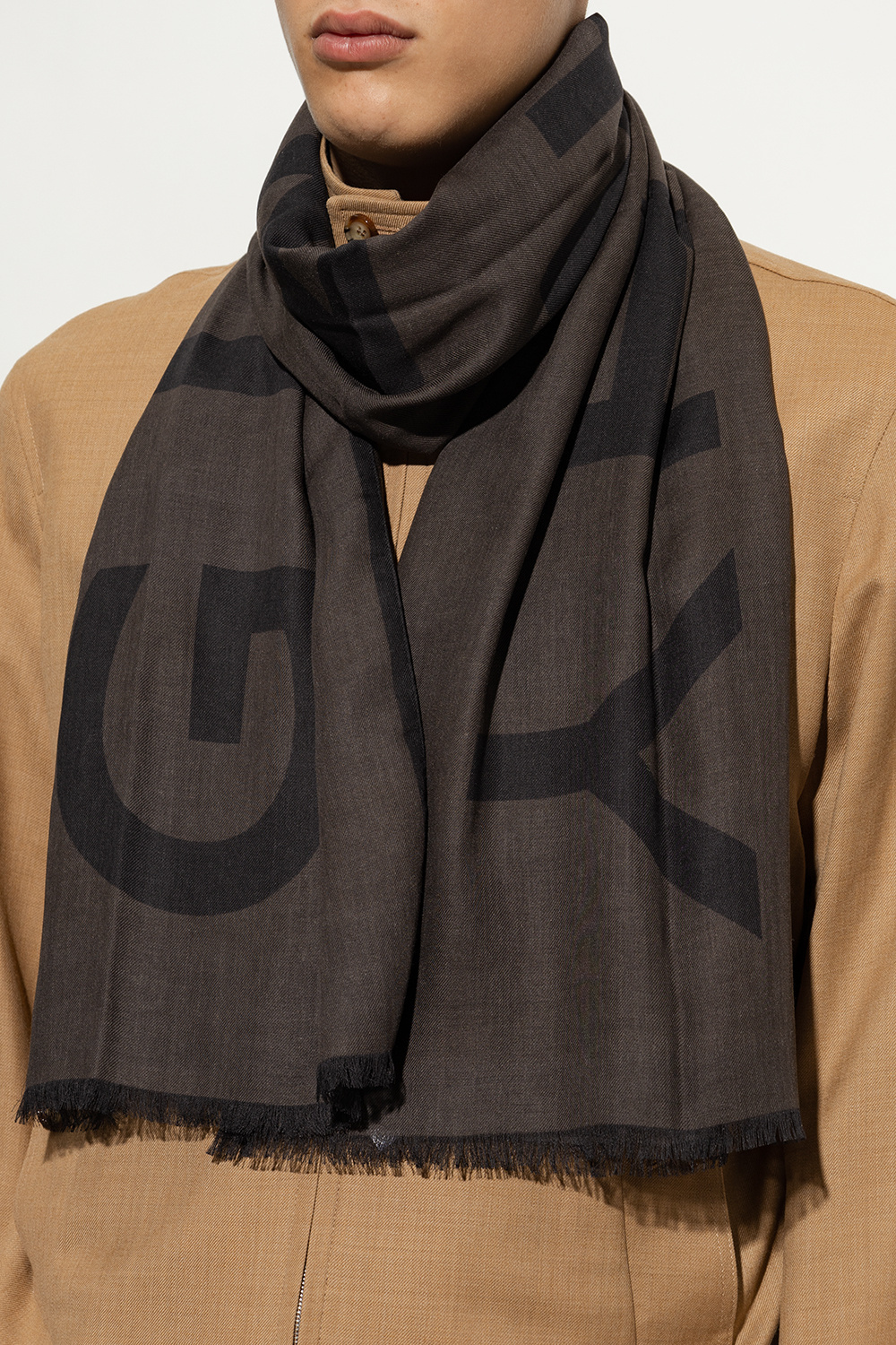 Givenchy Logo Scarf Men In Black