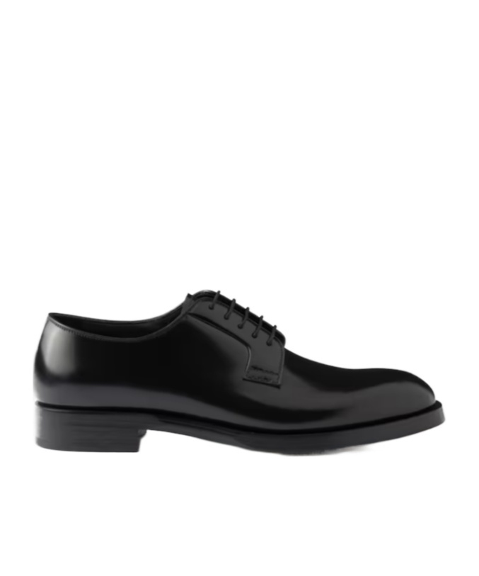 Prada Brushed-leather Lace-up Shoes