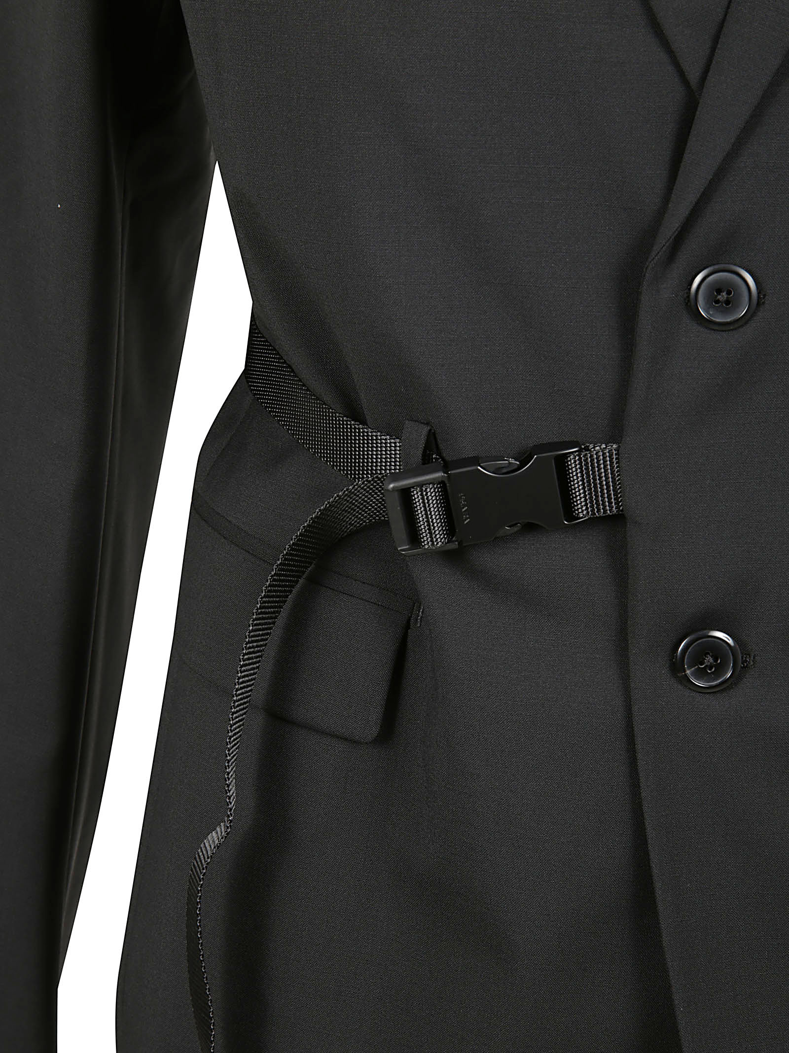 Prada Lapel Suit Jacket In Black