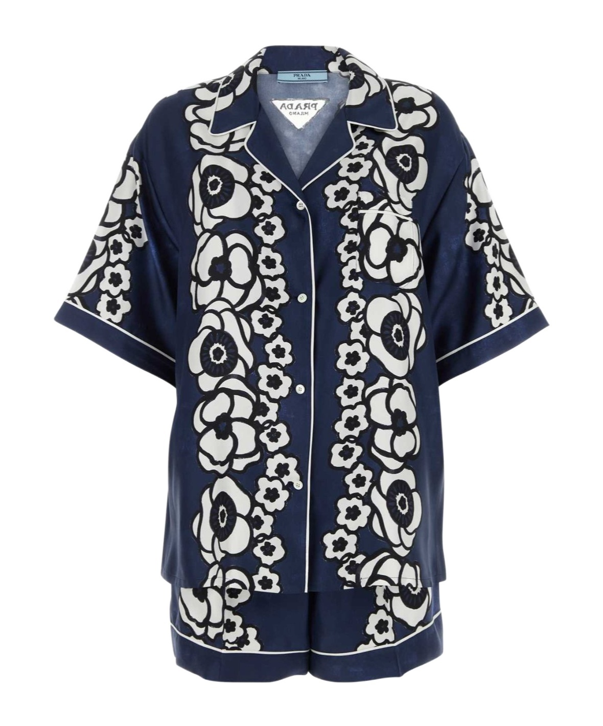 Prada Floral Notched Collar Lingerie