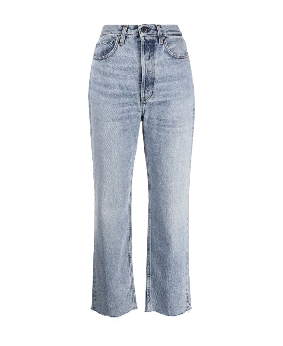 Totême Toteme Woman Jeans Blue Size 28w-30l Organic Cotton In Gray
