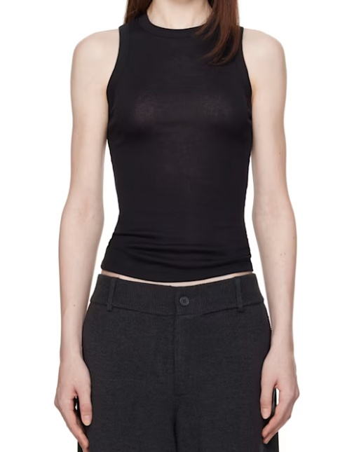 Aya Muse Ribbed Tank Top In Black