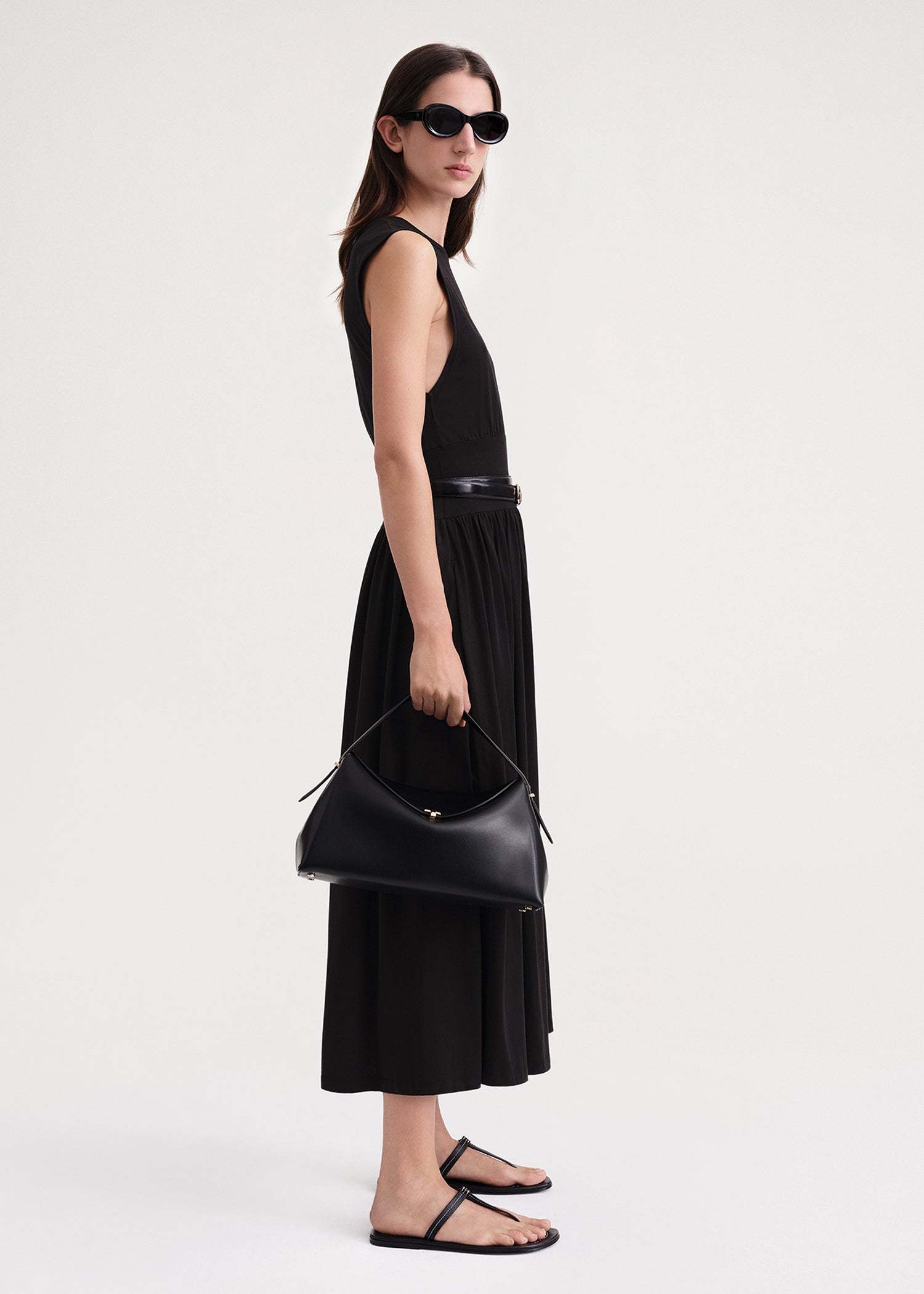 Totême Toteme Women Black Organic Jersey Sleeveless Tee Dress In Black