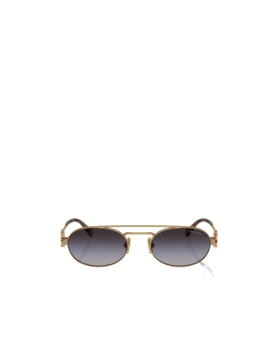 Miu Miu Womens Gold Mu 54zs Oval-frame Metal Sunglasses In Multi