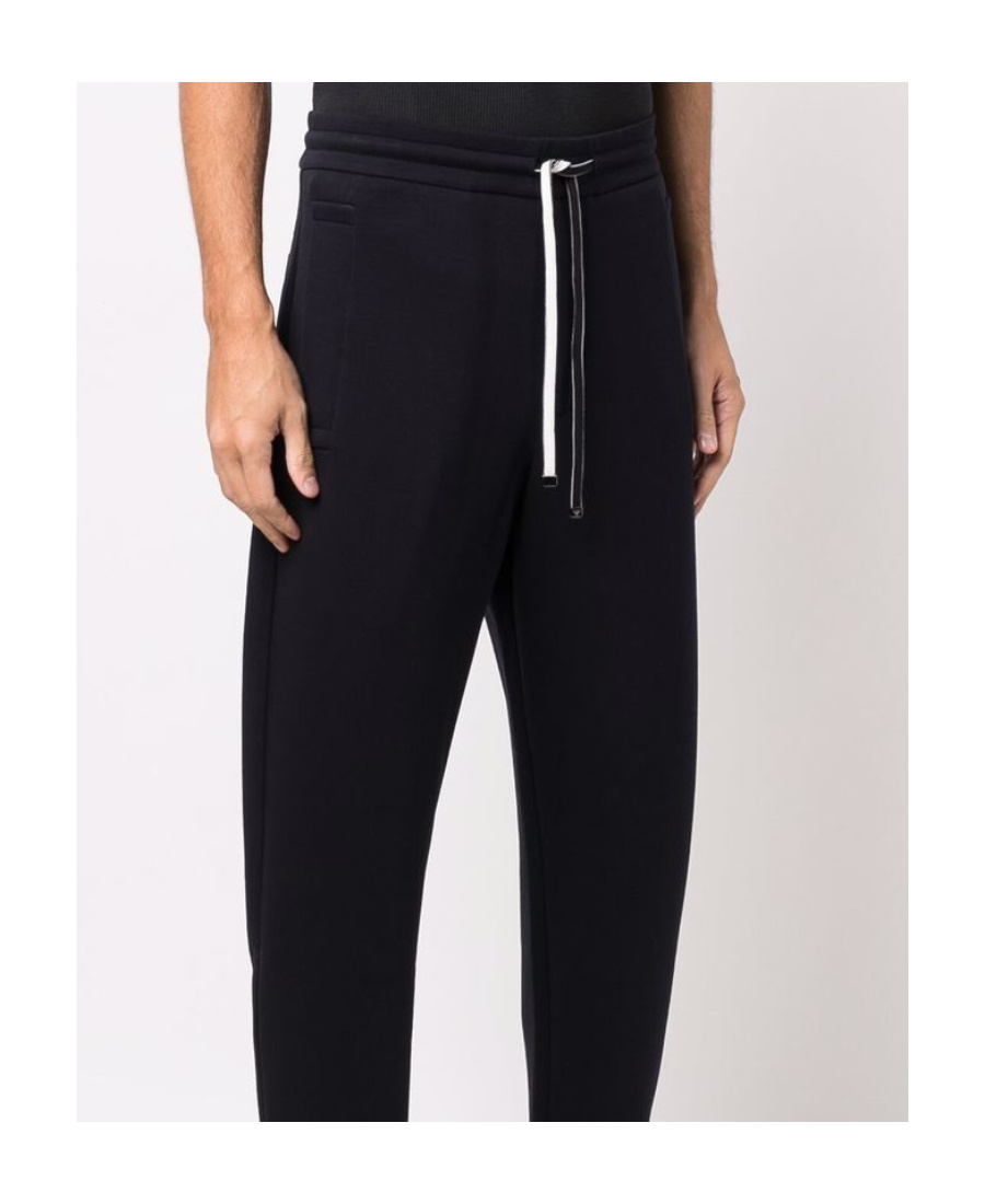 Emporio Armani Elasticated Waist Drawstring Track Pants In Black