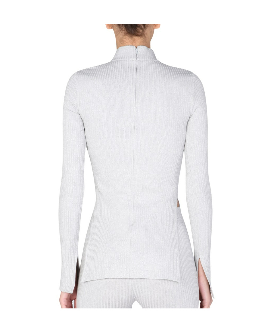 HELMUT LANG HELMUT LANG MOCK NECK RIBBED KNIT TOP