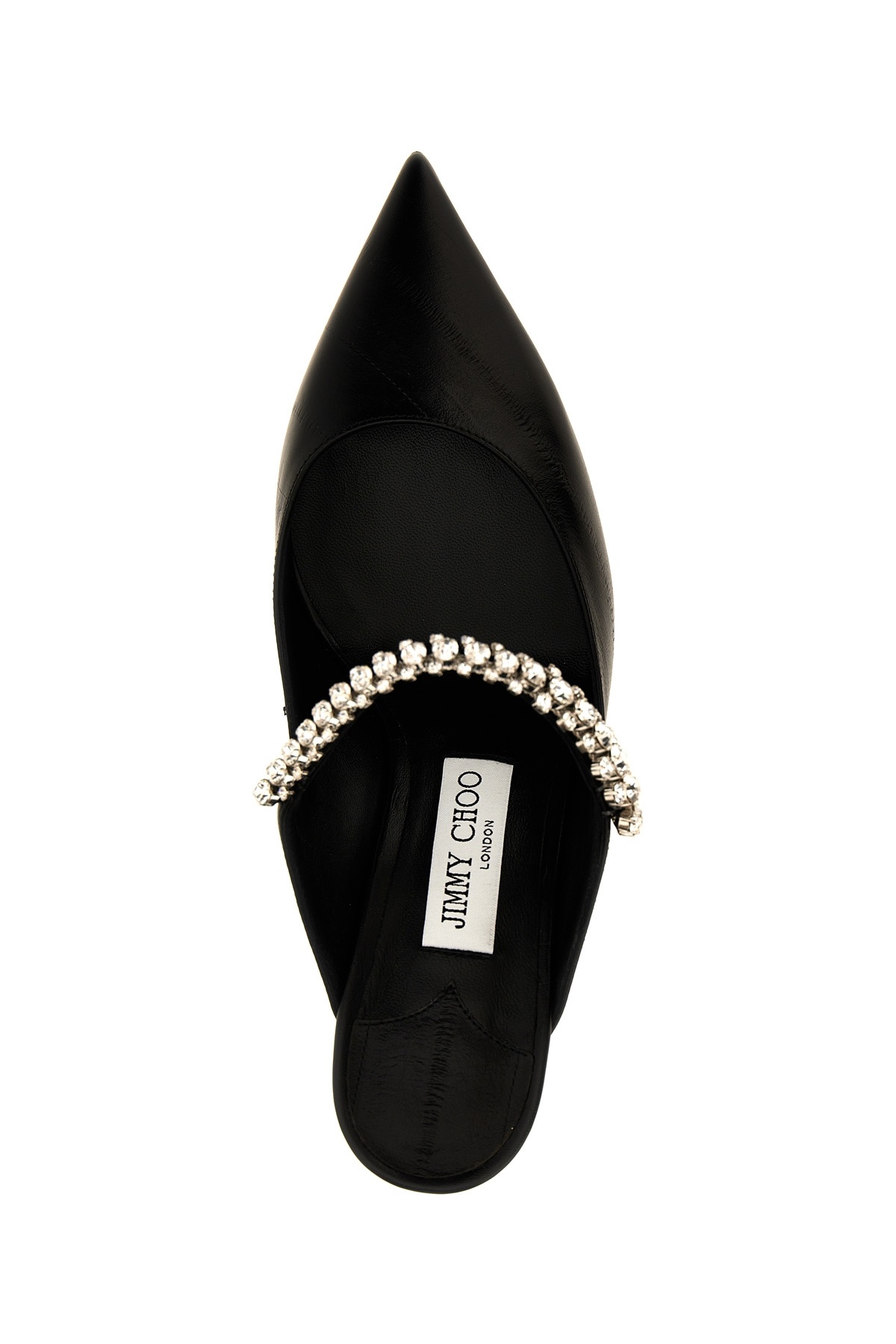 Shop Jimmy Choo Bing Embellished Pointed-toe Mules In Black