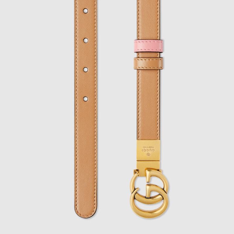 Gucci Gg Marmont Reversible Belt In Nude