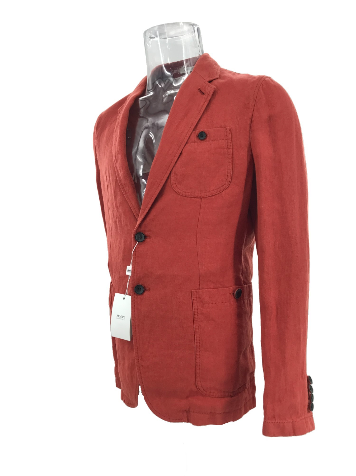 Armani Collezioni Long Sleeved Suit Jacket In Brown