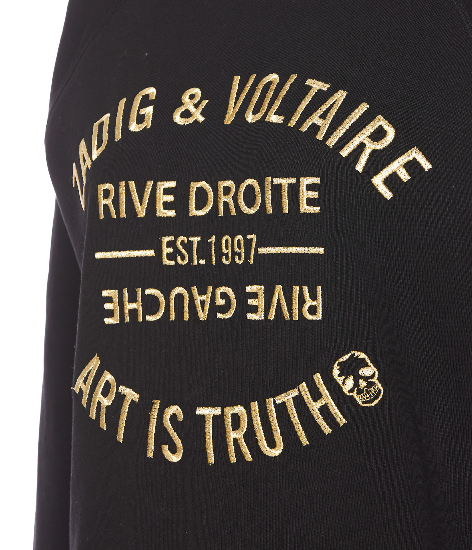 Zadig & Voltaire Zadig Voltaire Logo-embroidered Crewneck Sweatshirt In Black