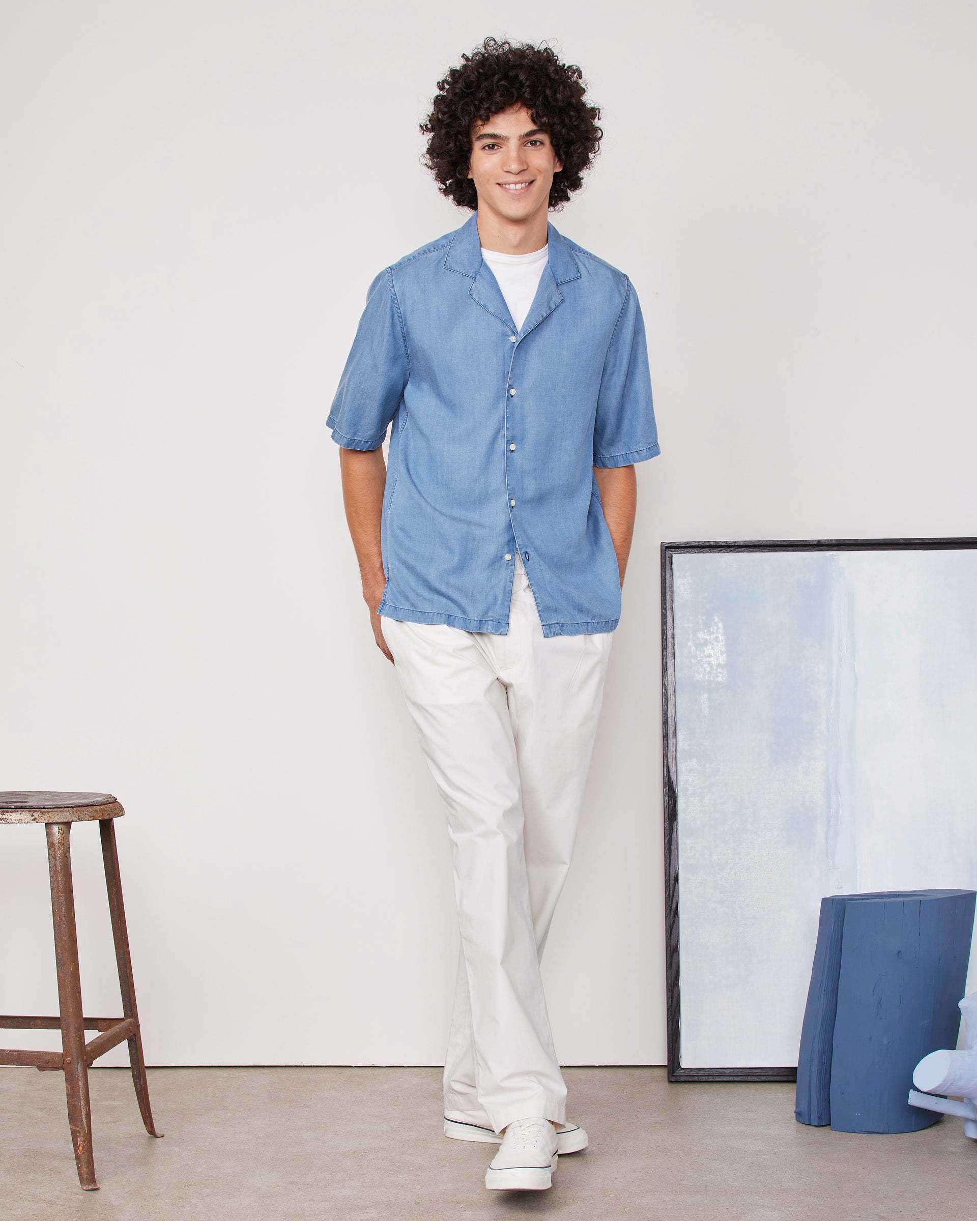 OFFICINE GENERALE CHAMBRAY LYOCELL SHIRT