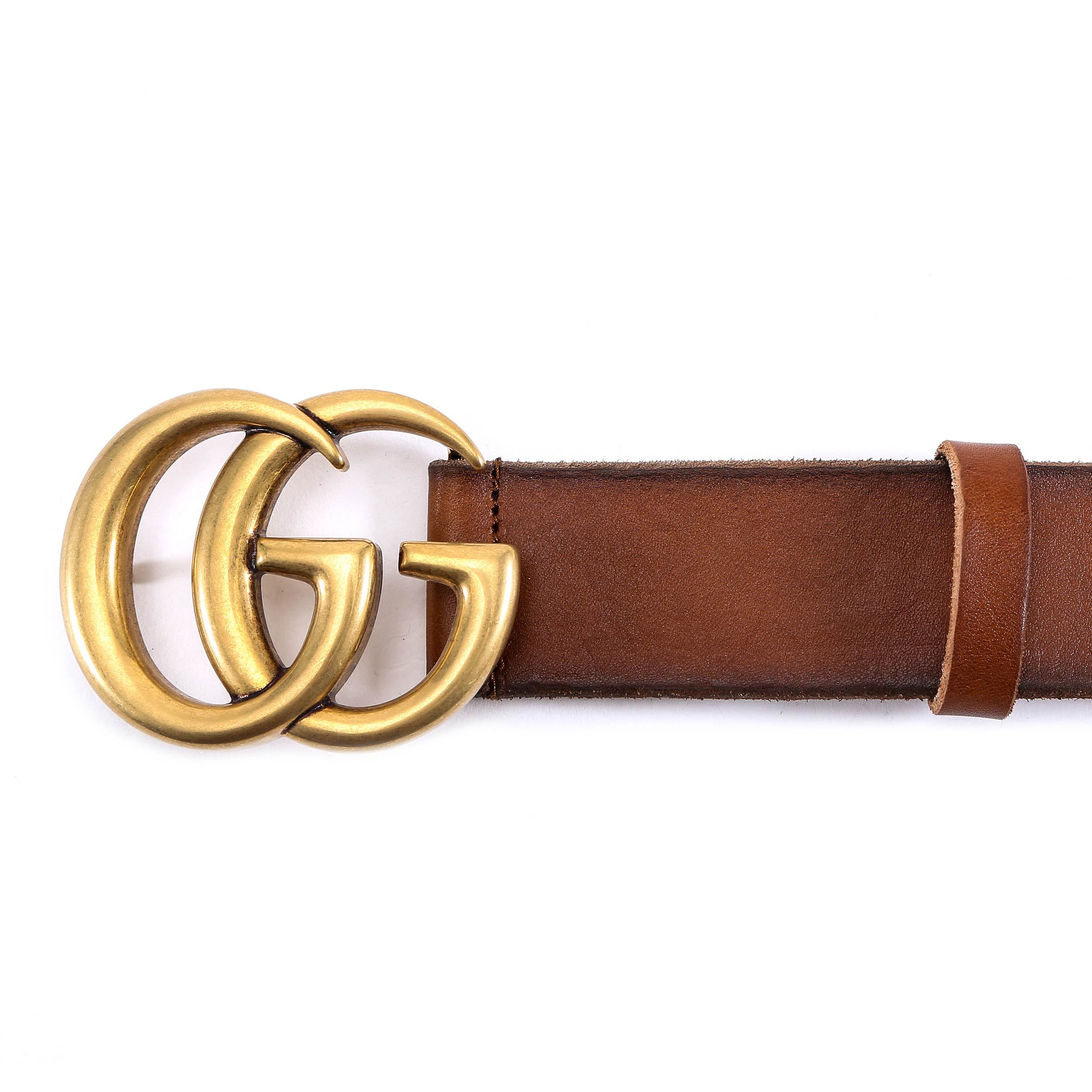 Gucci Double G Buckle Belt In Brown