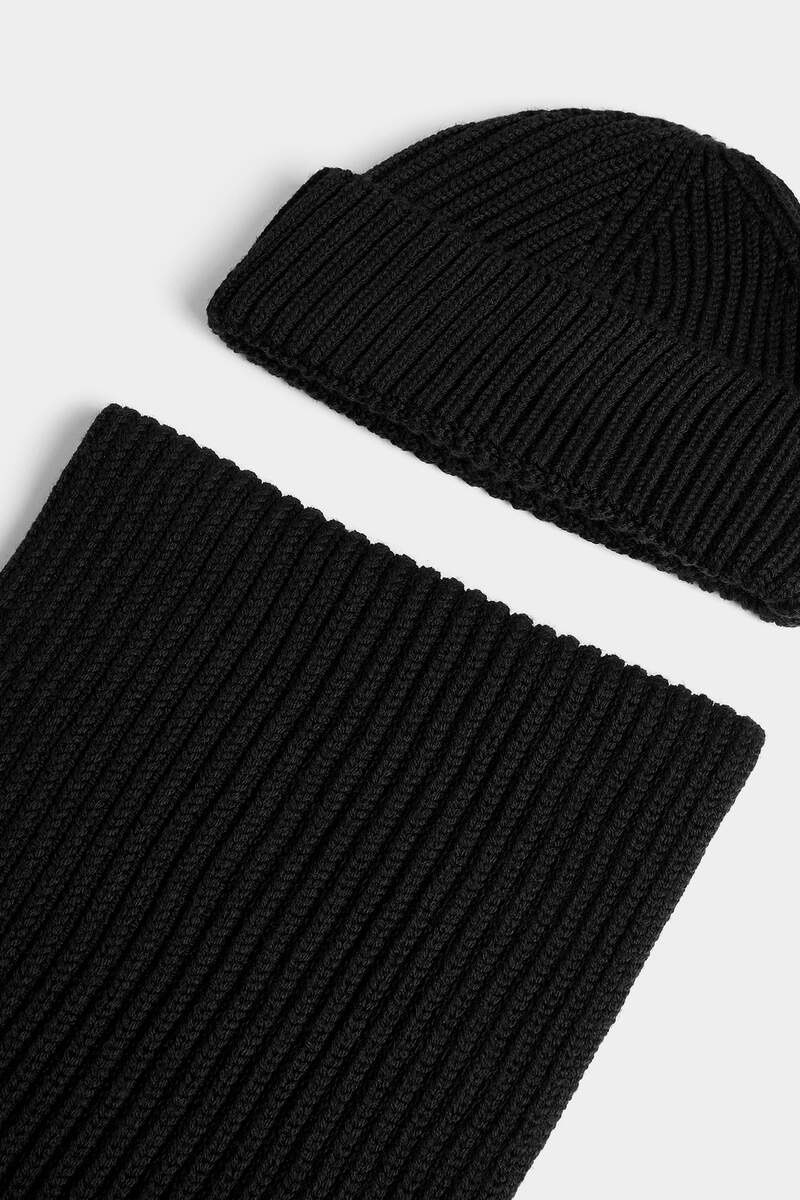 Dsquared2 Set Aus Gerippter Beanie Und Schal In Black