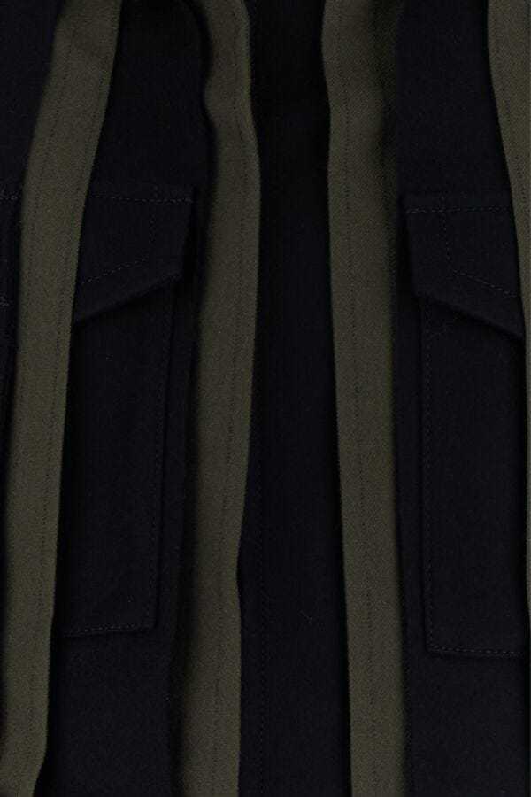 Sacai Two-tone Wool Bomber Jacket In Black