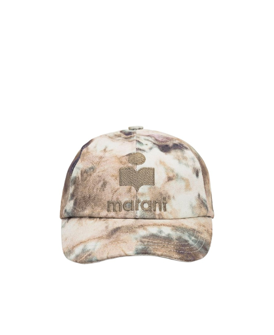 Isabel Marant Marbled-print Logo Cap In Nude