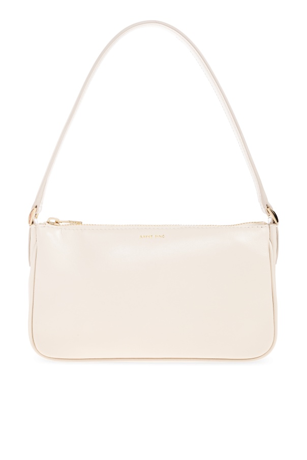 Anine Bing Logo Shoulder Bag In White