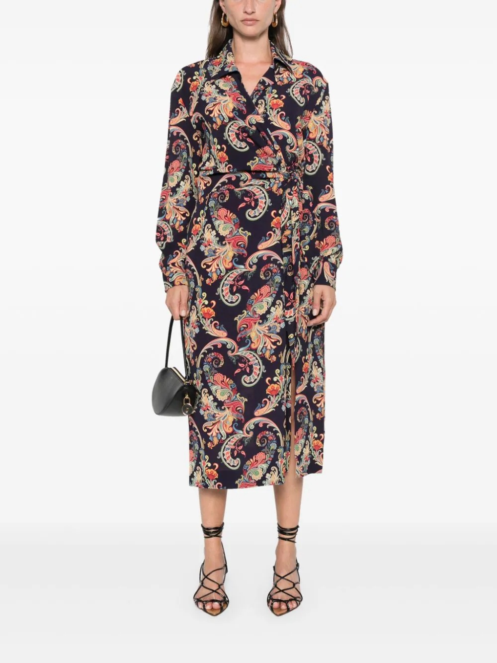 Etro Long-sleeved Dress In Black