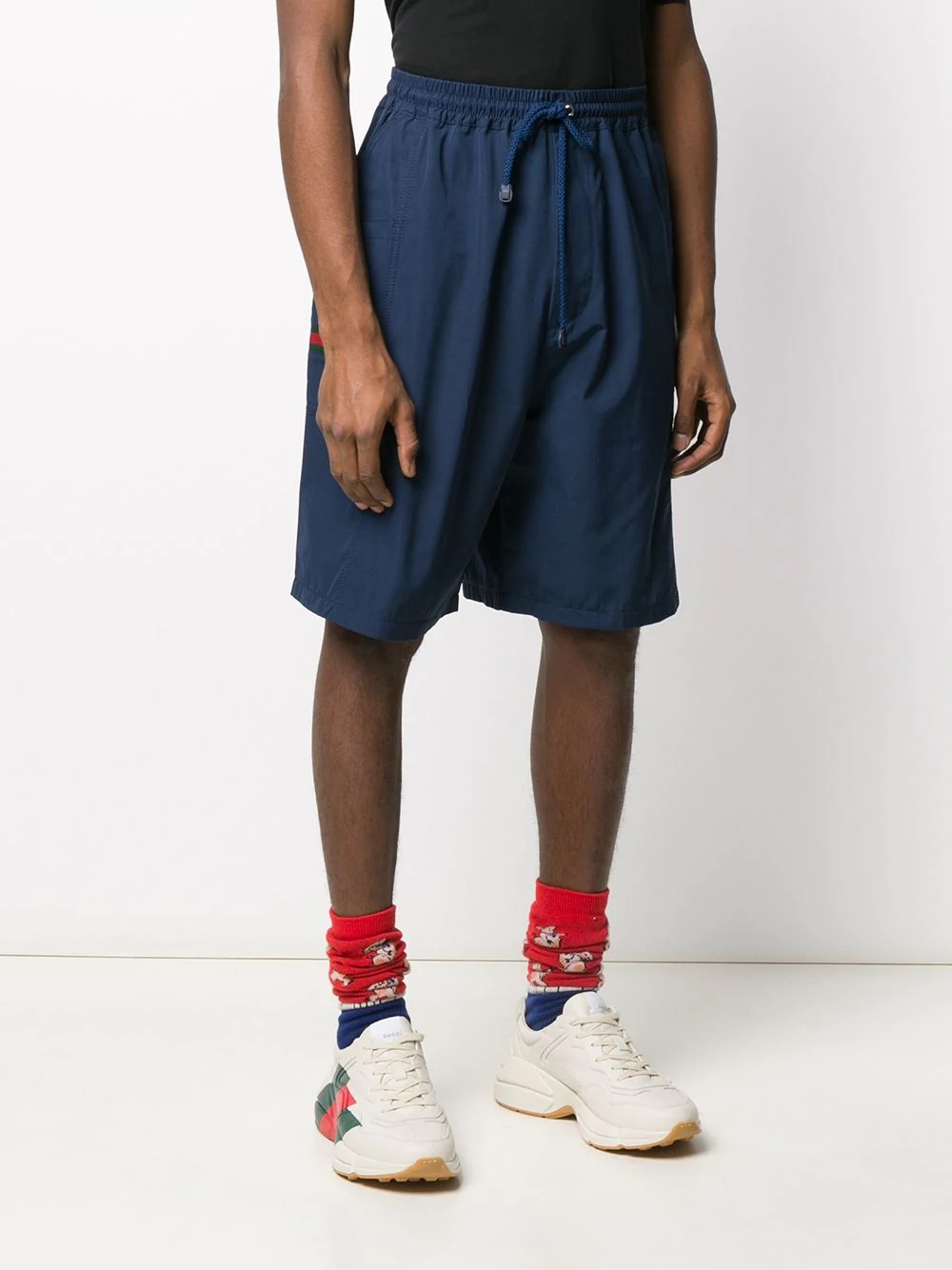Gucci Solid Color Casual Shorts Dark Blue