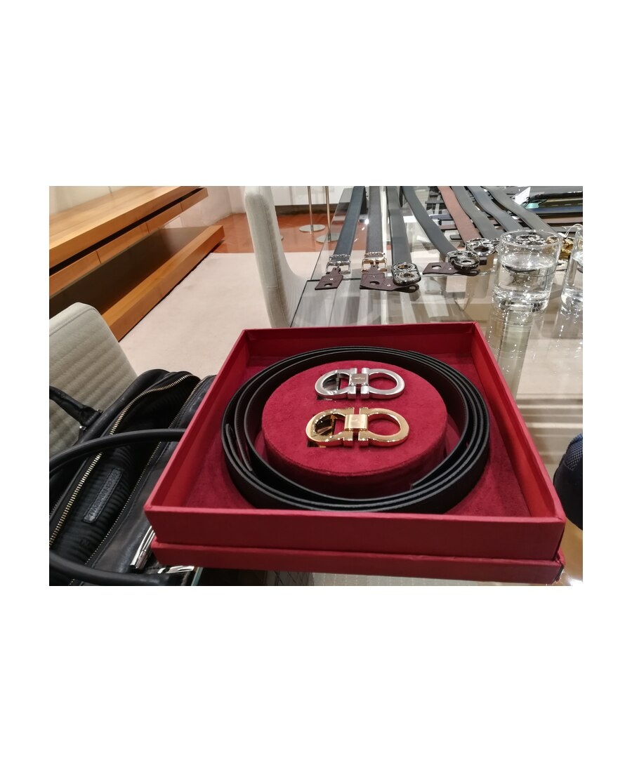 FERRAGAMO DOUBLE-SIDED LOGO BELT