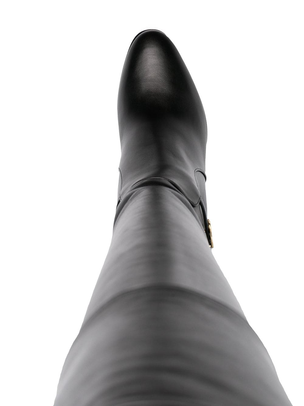 Dolce & Gabbana Dg Buckle Knee-length Boots In Black