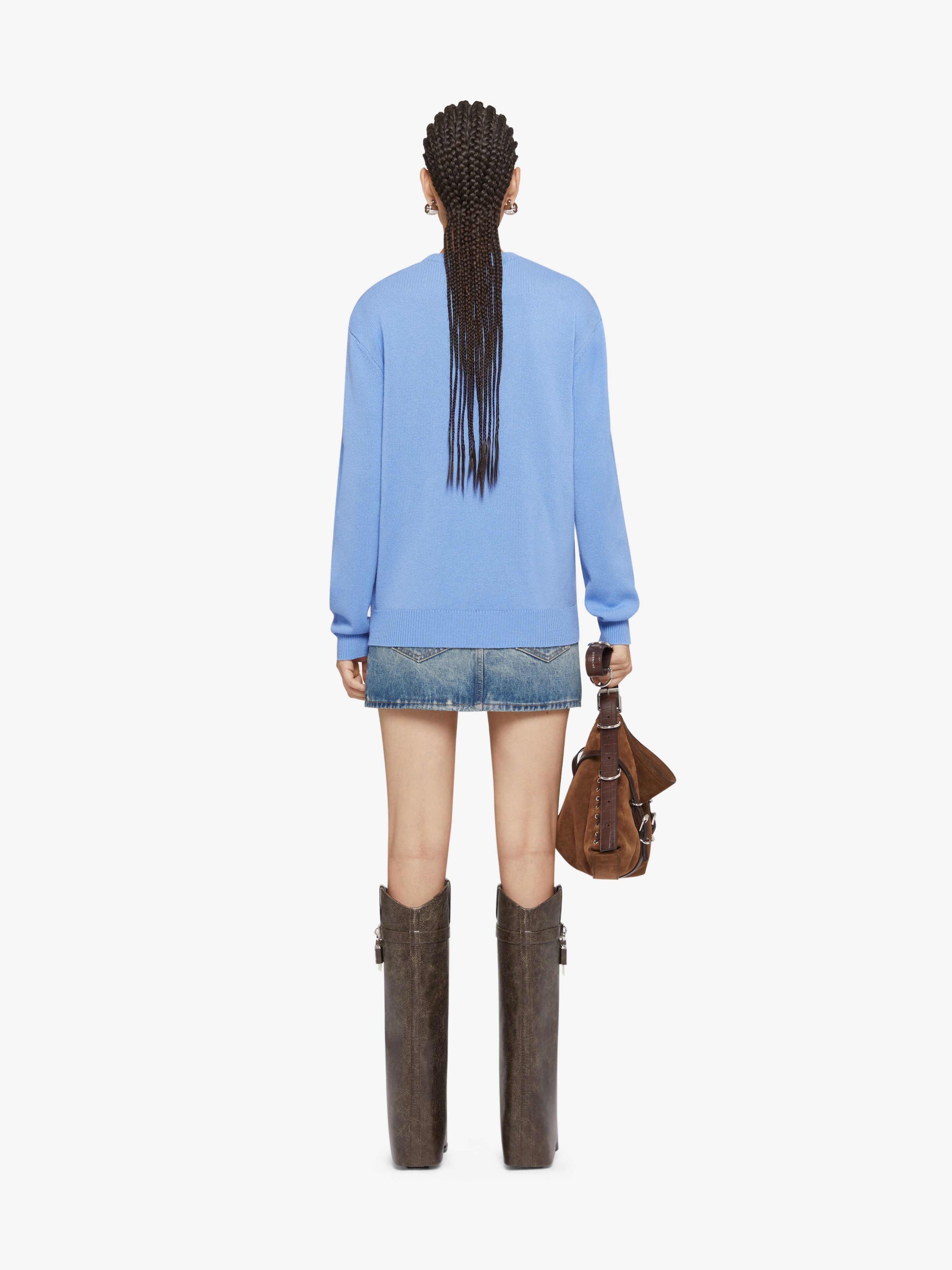Givenchy Mini Skirt In Denim With Chain Details In Blue