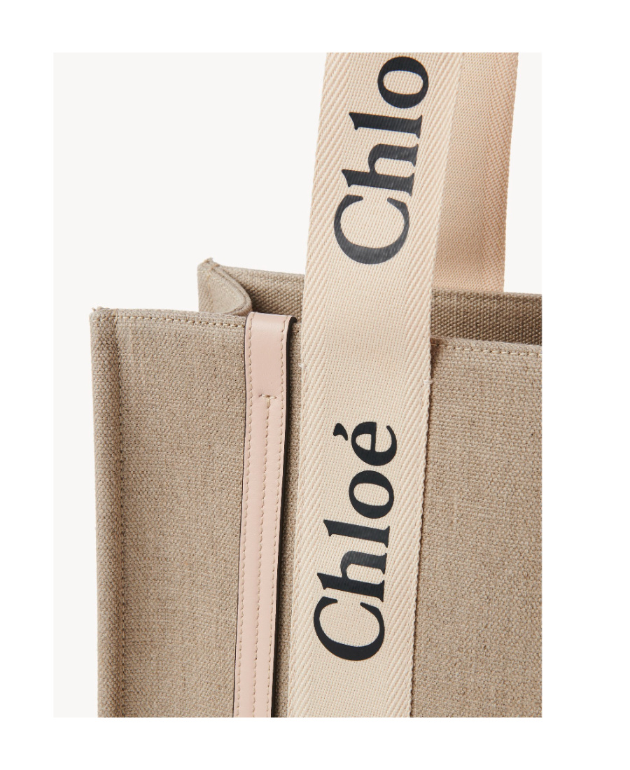 Shop Chloé Medium Woody Tote Bag In Nude