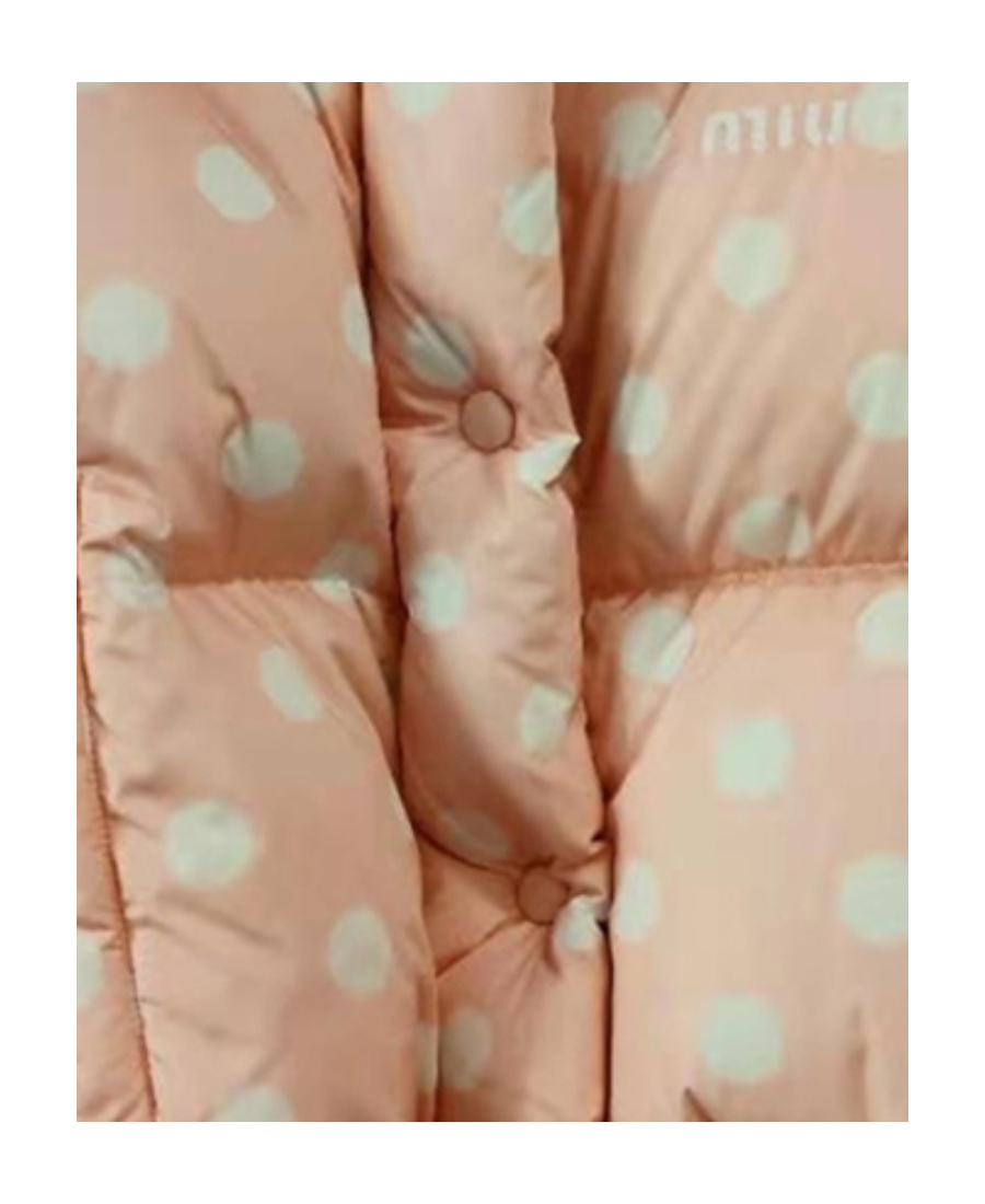 Miu Miu Polka-dot Cropped Puffer Jacket In Pink