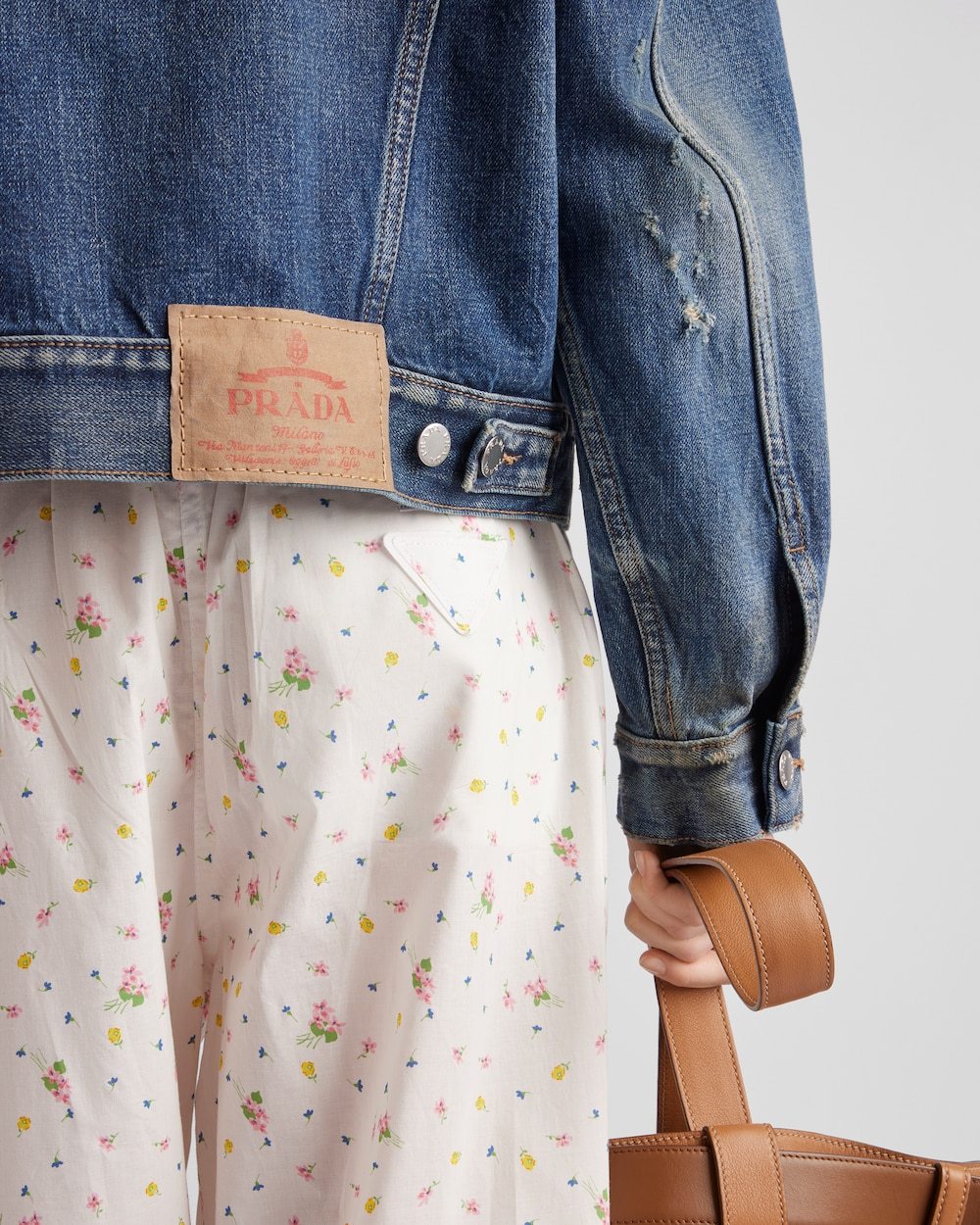 Prada Floral Print Cotton Batiste Pants